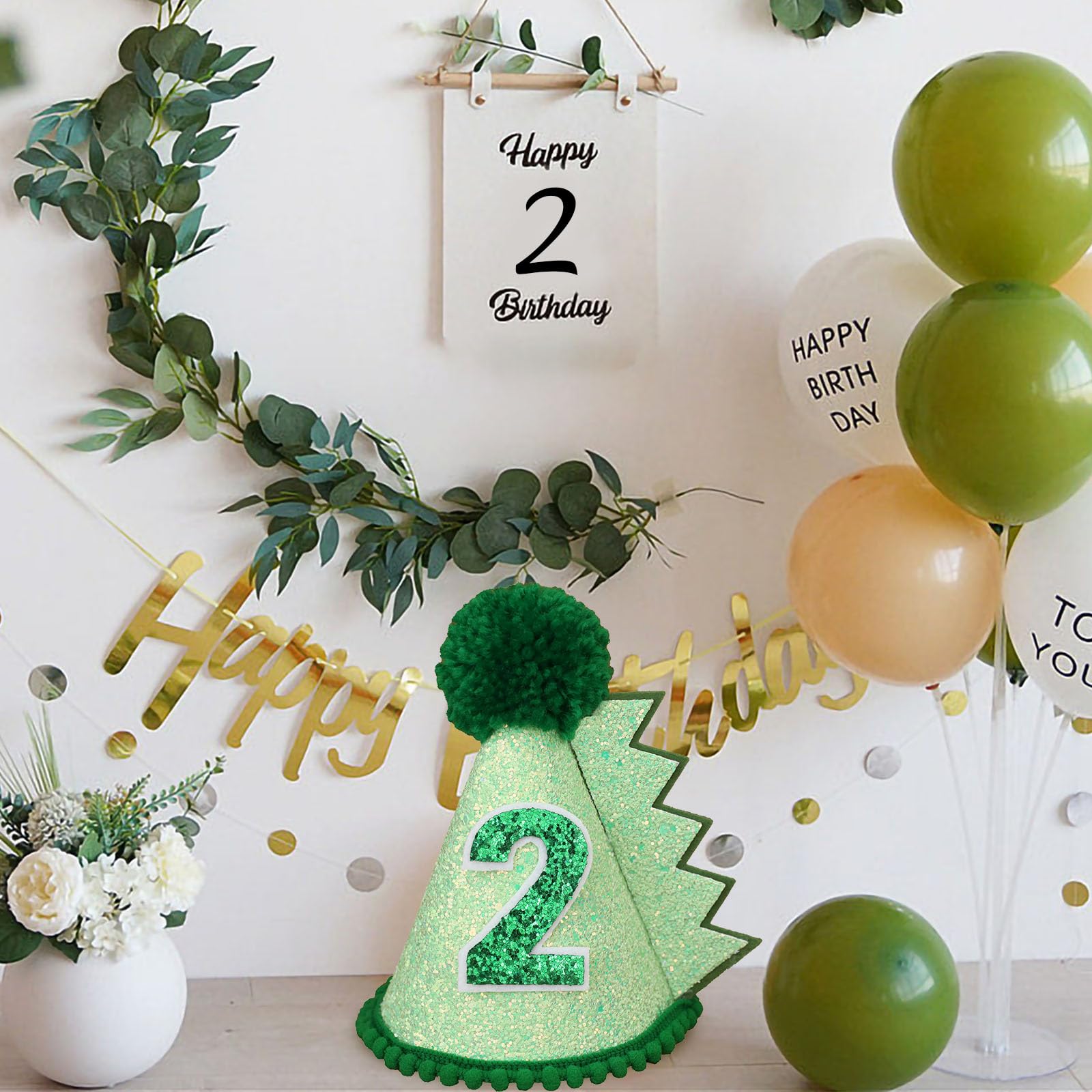 HODIHIWI green dinosaur hat in party scene boosts festive mood