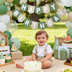 HODIHIWI reusable birthday banner with twine for quick decoration.