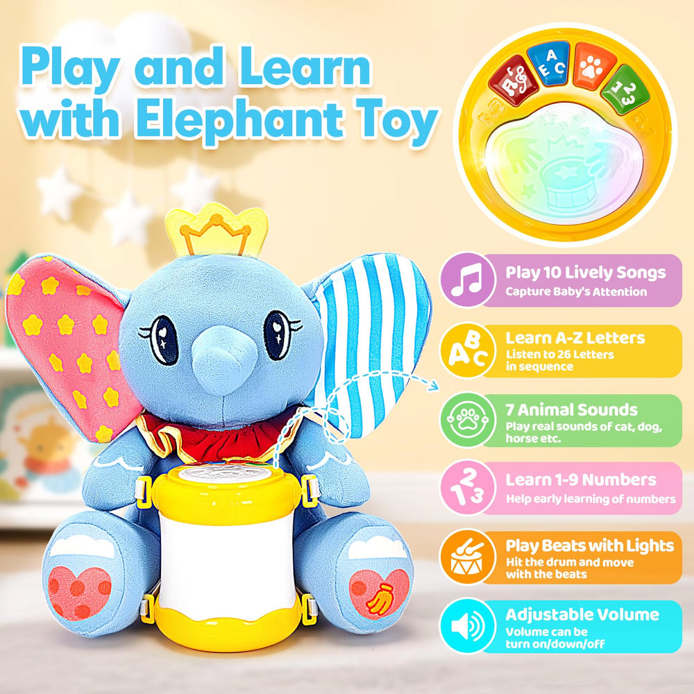 Hodurgyi Elephant plush with crinkle ears supports sensory exploration and soothing touch
