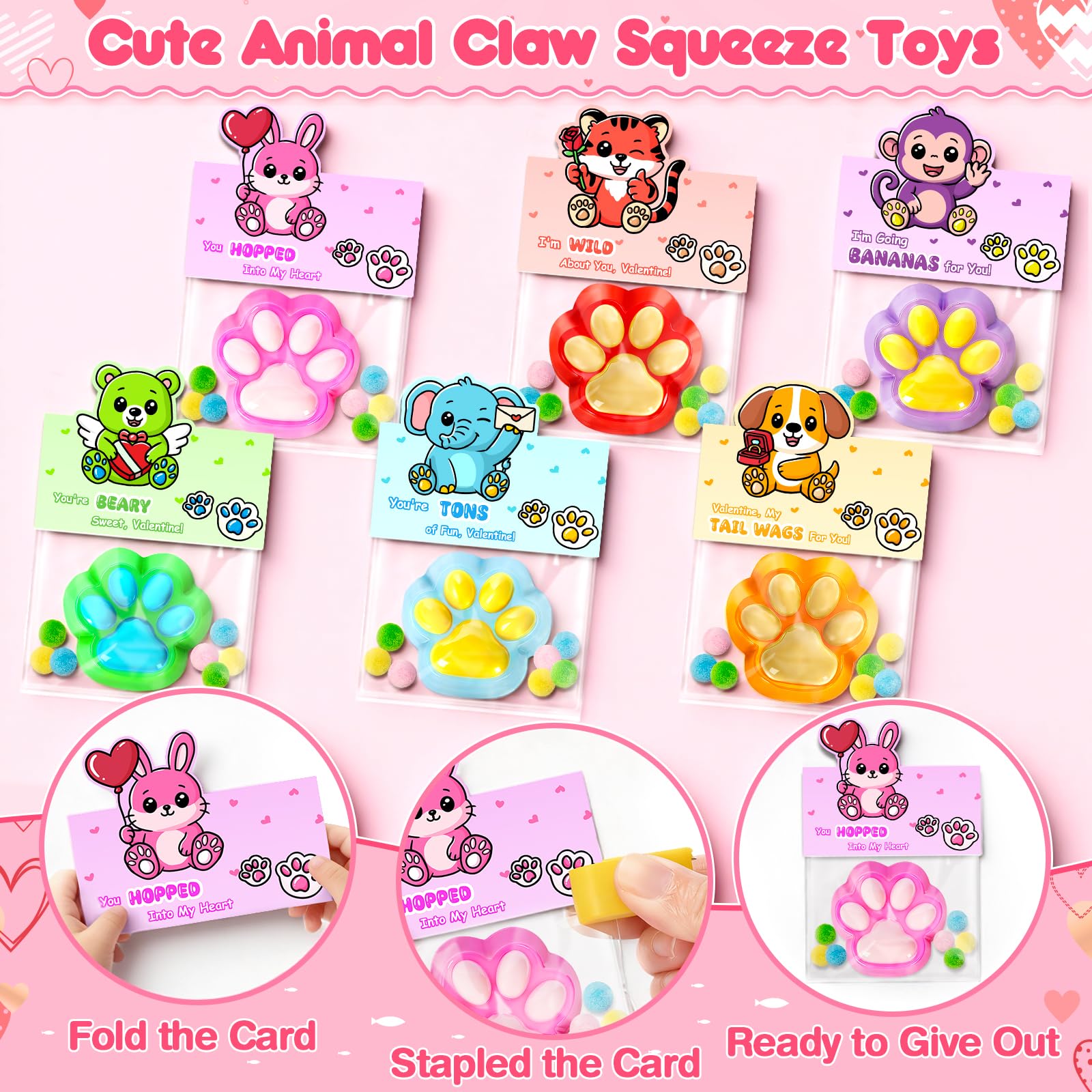 Hodurgyi foldable valentines card featuring animal figure for interactive keepsake.