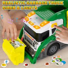 Hodurgyi garbage truck toy educational cards for sorting concepts during play