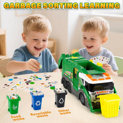 Hodurgyi garbage truck toy side view highlighting sturdy design for outdoor play