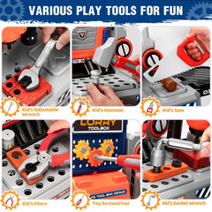 Hodurgyi table-top workbench for pretend cutting and drilling play