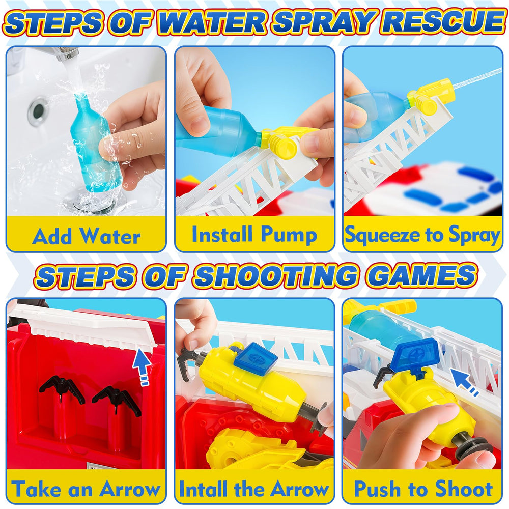 Lights and sounds on Hodurgyi fire truck toy enhance rescue play