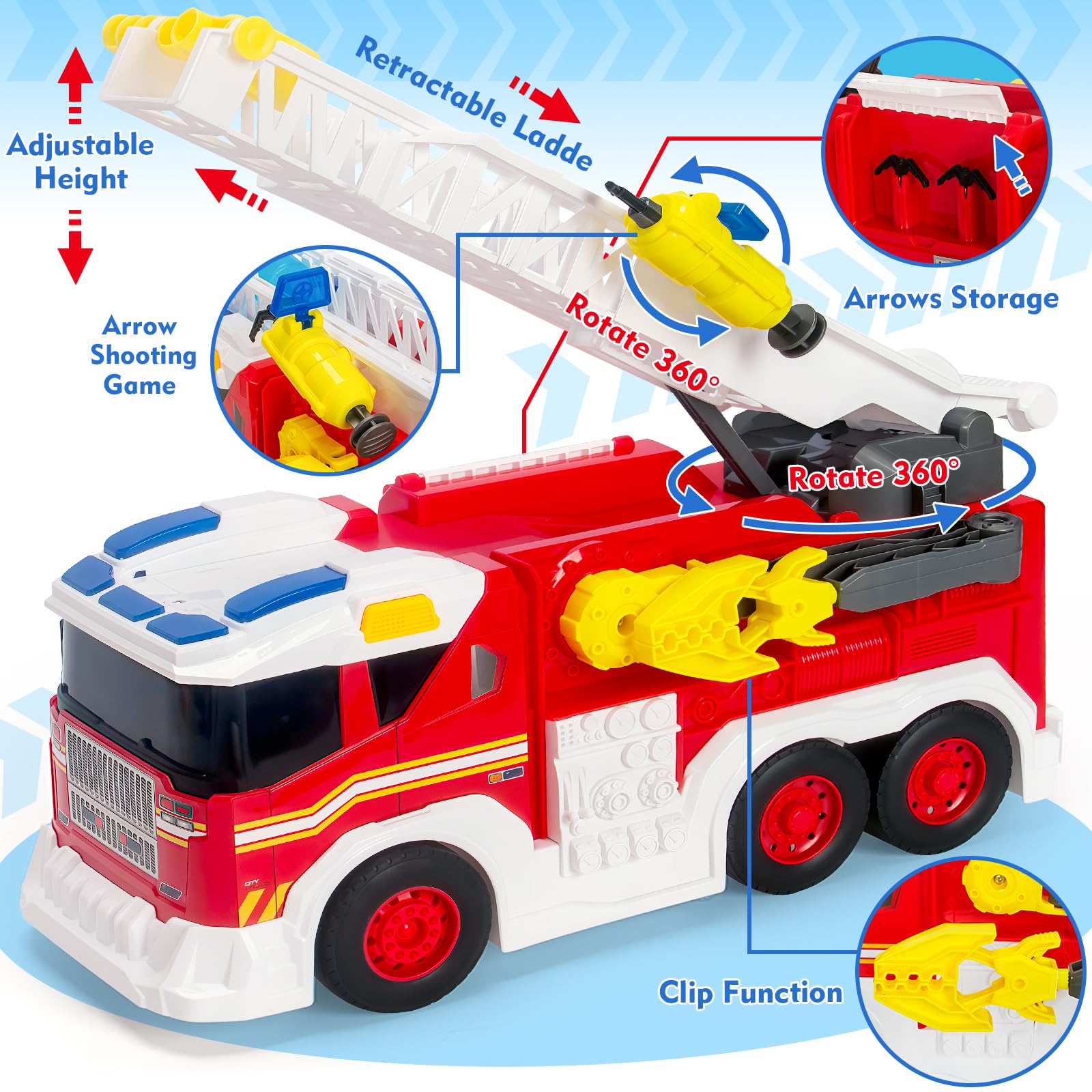 Water spray action on Hodurgyi fire truck toy for interactive fun