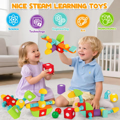 Hodurgyi magnetic foam blocks shown assembling colorful structures for kids.