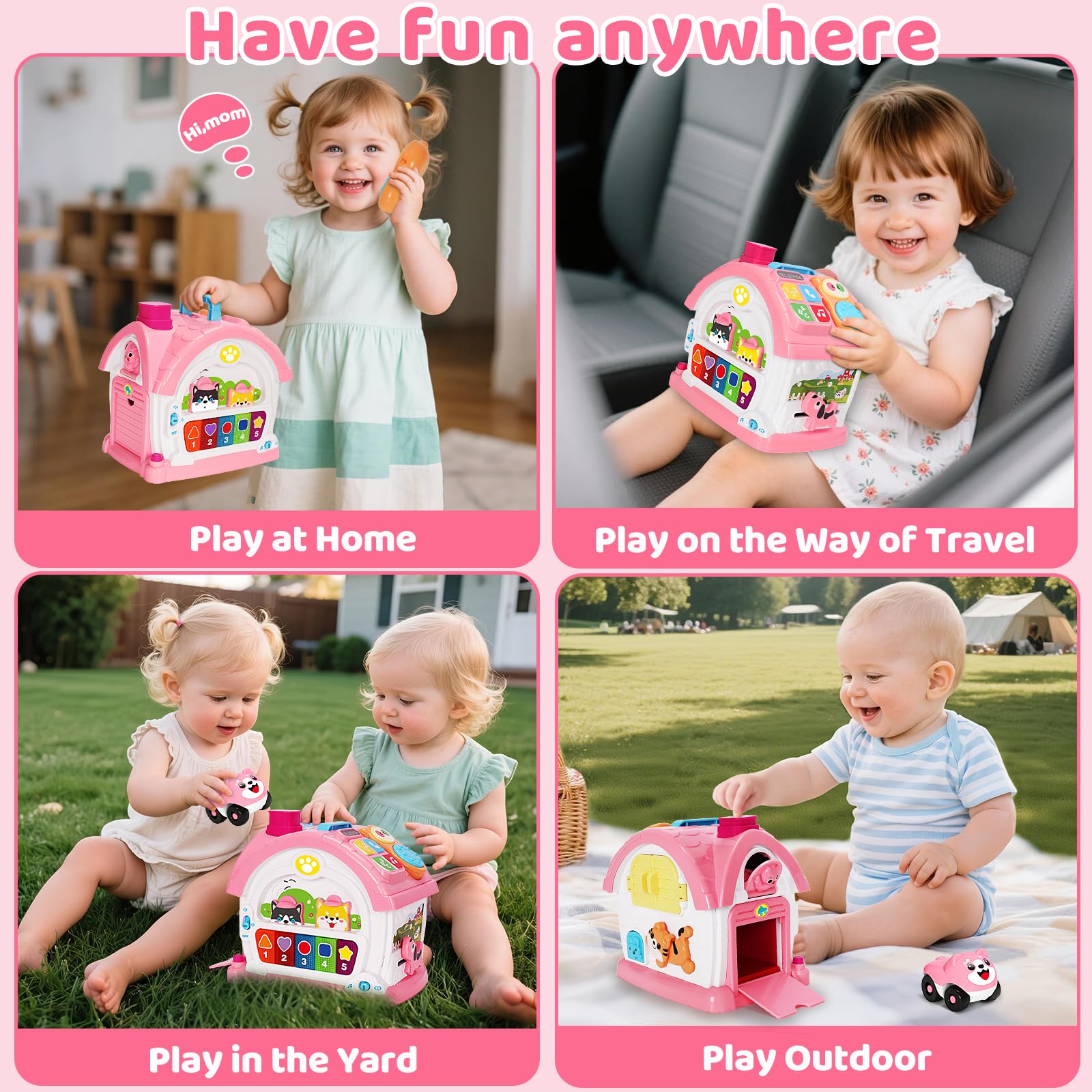 Hodurgyi mini car-launch feature adds interactive movement play.
