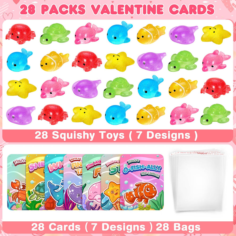 Hodurgyi valentine card featuring sea creature design 2, great for kids to sign and share.