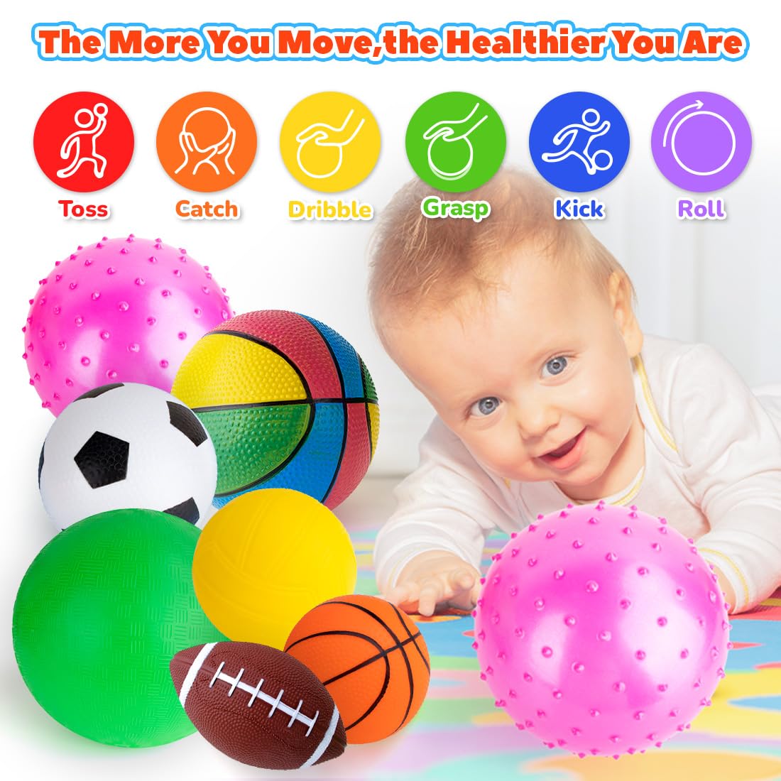 HOESDA large basketball 7inch colorful design supports throwing practice