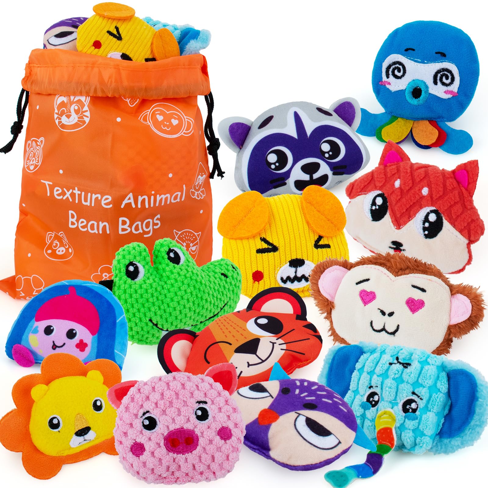 HOESDA Sensory Bean Bag 12-Pack front view encourages tactile discovery for kids