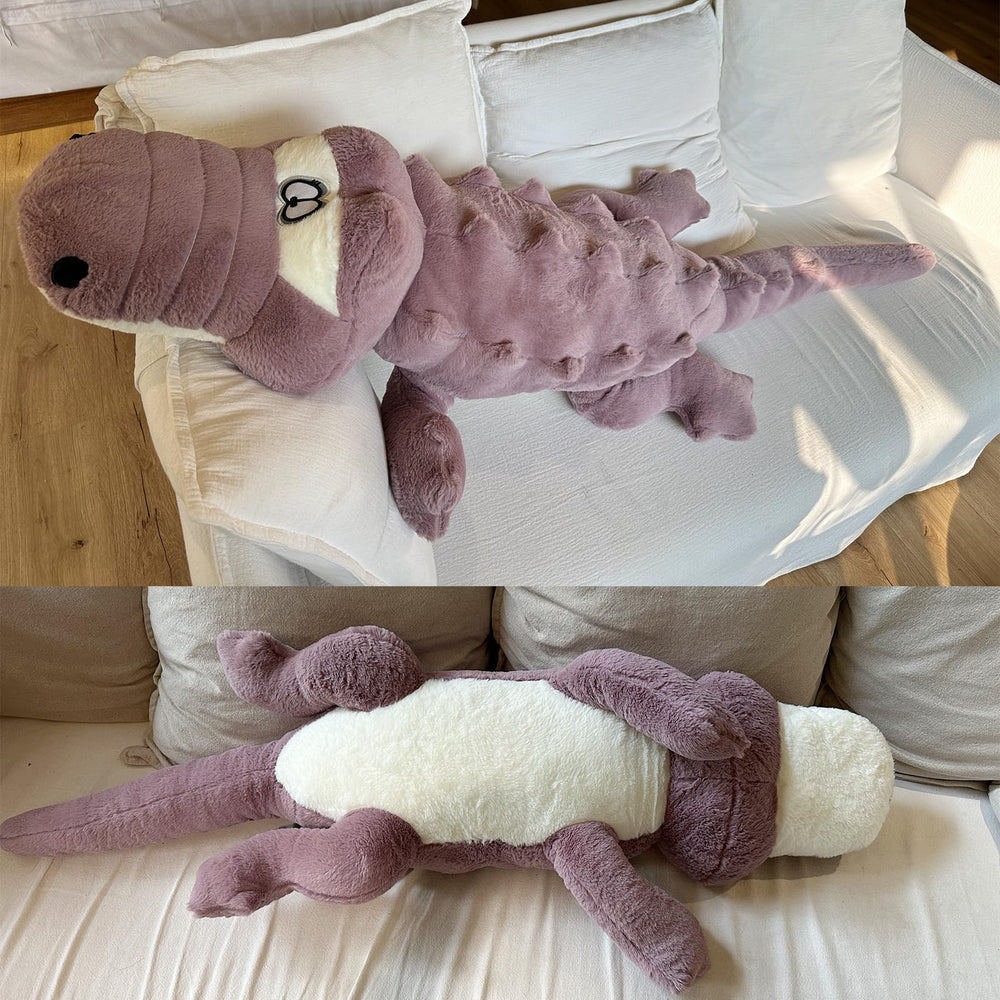 Hofun4U alligator plush 46-inch soft texture closeup emphasizes plush feel.