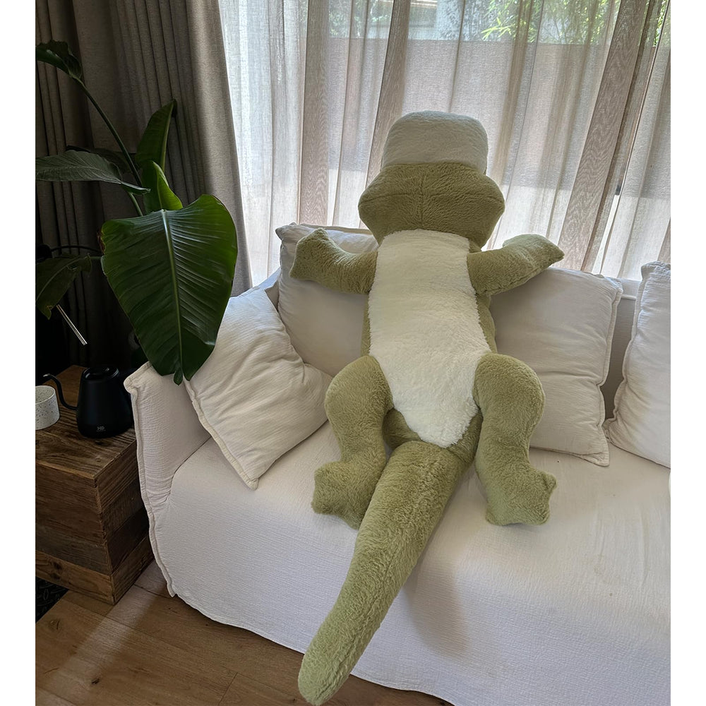 hofun4u alligator plush pillow soft pp cotton filling close-up