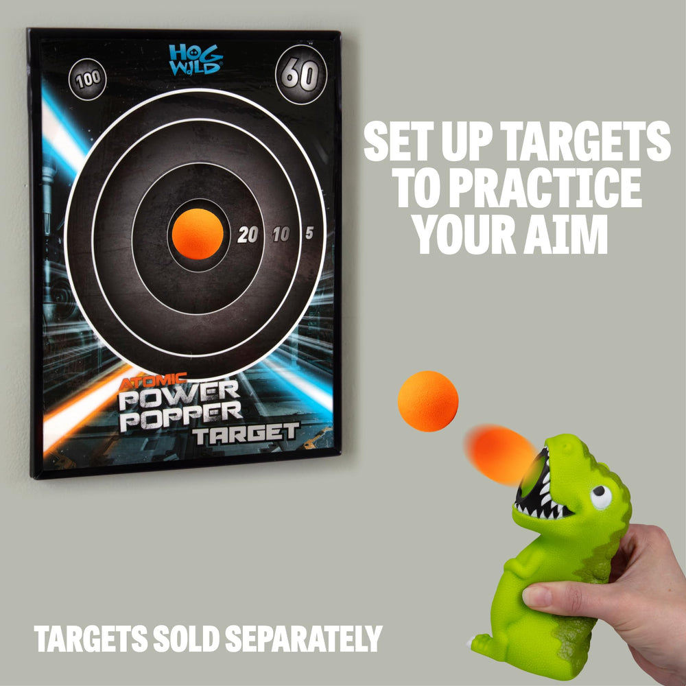 Hog Wild T-Rex Ball Popper features safe, squeezable foam design.