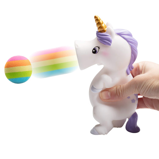 Hog Wild unicorn belly squeeze activating foam ball launch.