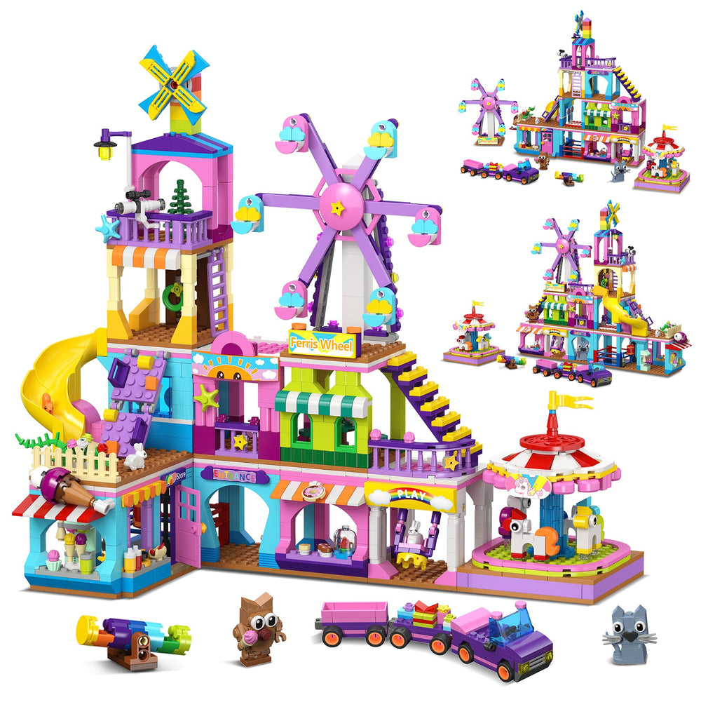 HOGOKIDS 3 Modes park building set ferris wheel sparks imaginative play