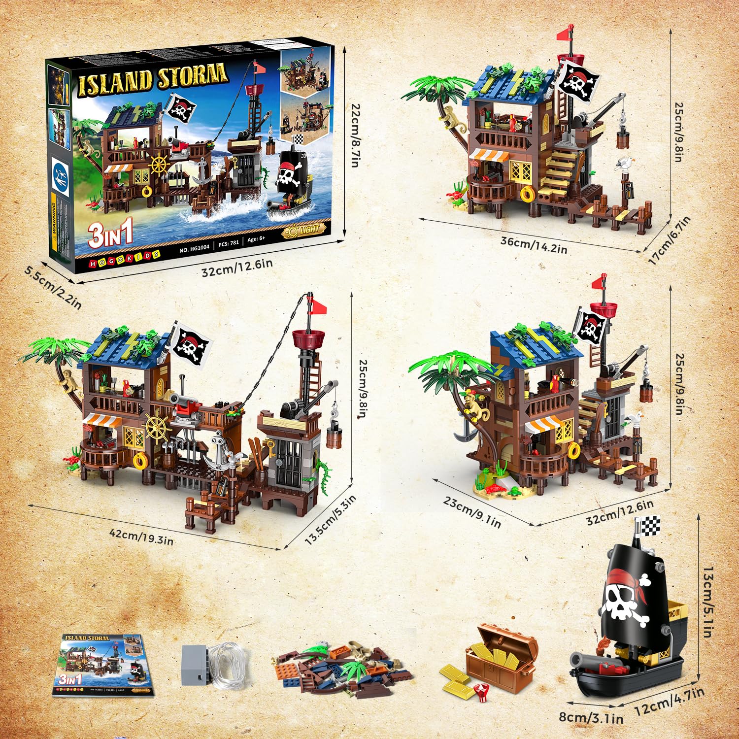 HOGOKIDS ancient navigation era accessories enrich pirate world-building.