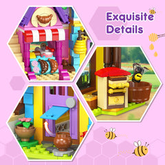 HOGOKIDS pink-cart-with-honey-jars supports colorful interactive pretend honey-making.