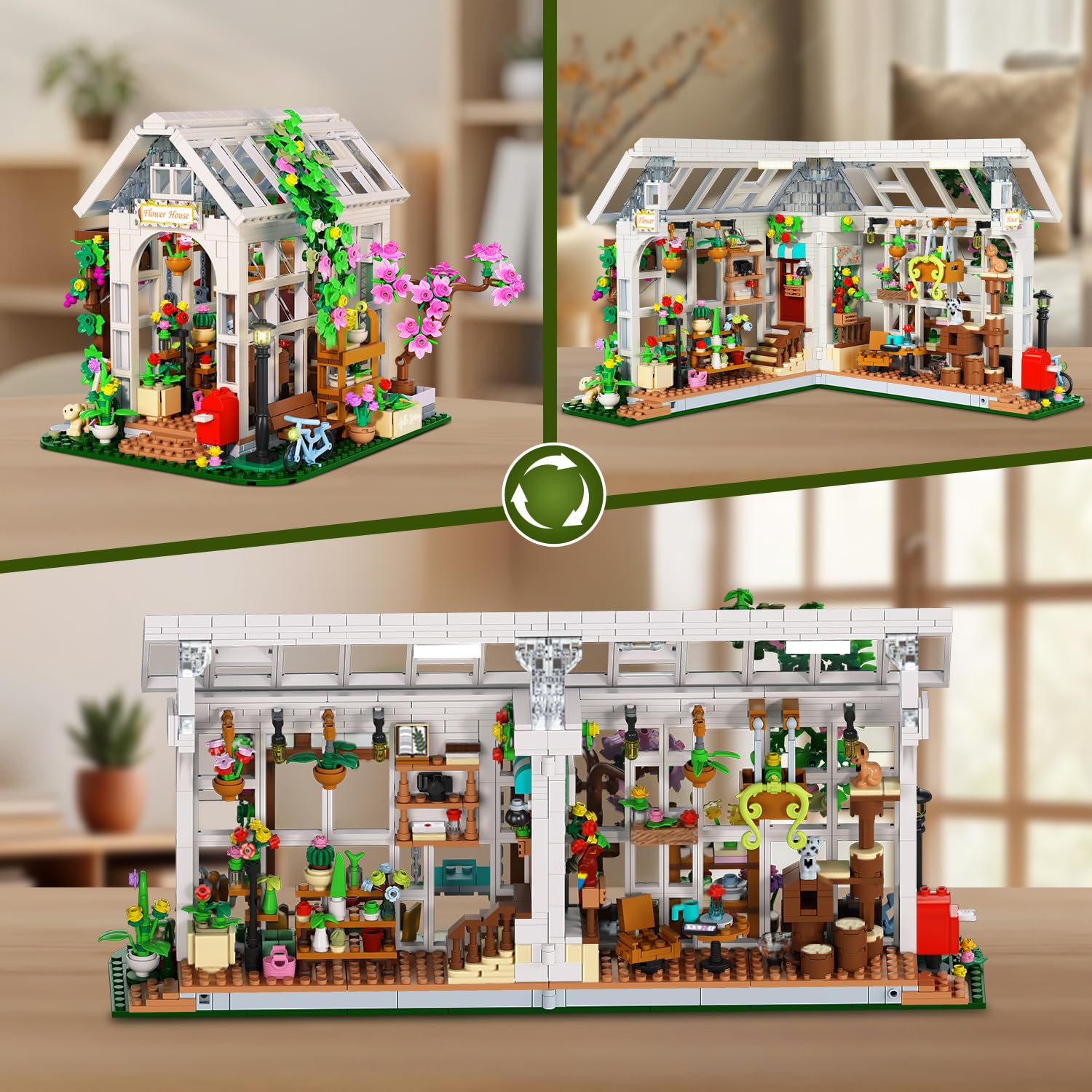 HOGOKIDS Flower House interior with vines showcases lush garden details.