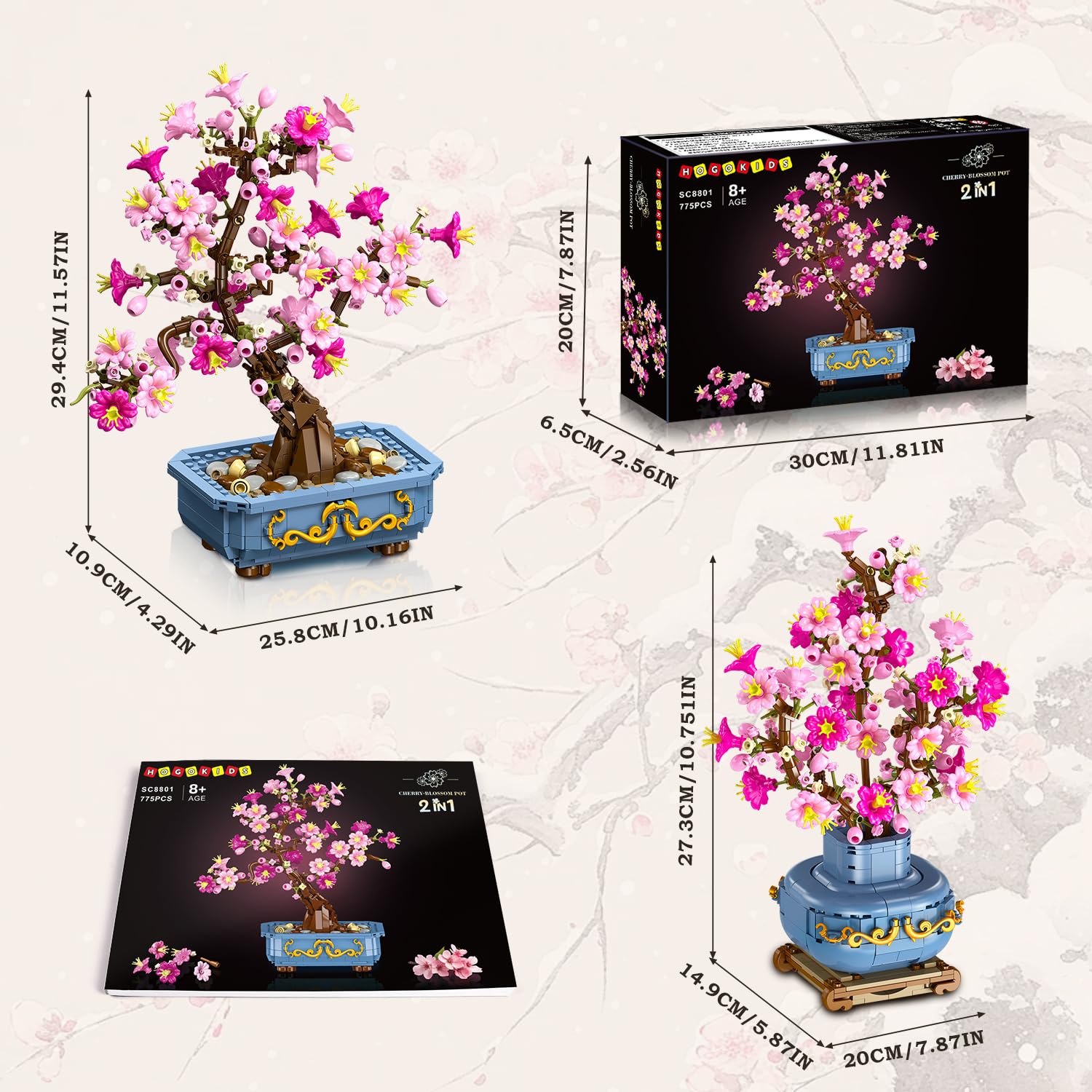 HOGOKIDS Realistic cherry blossoms elevate living room or office space