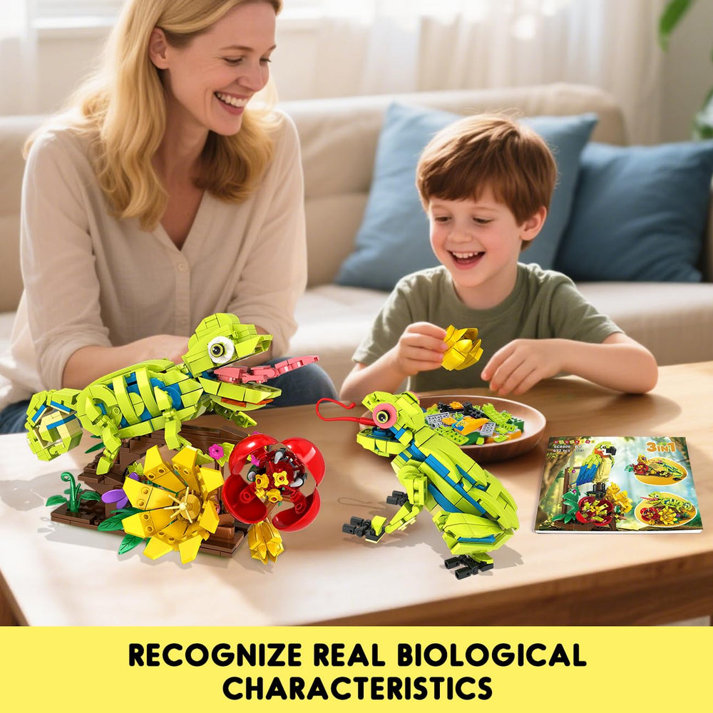 HOGOKIDS flowers lizard assembly: tail extendable for dynamic posing.