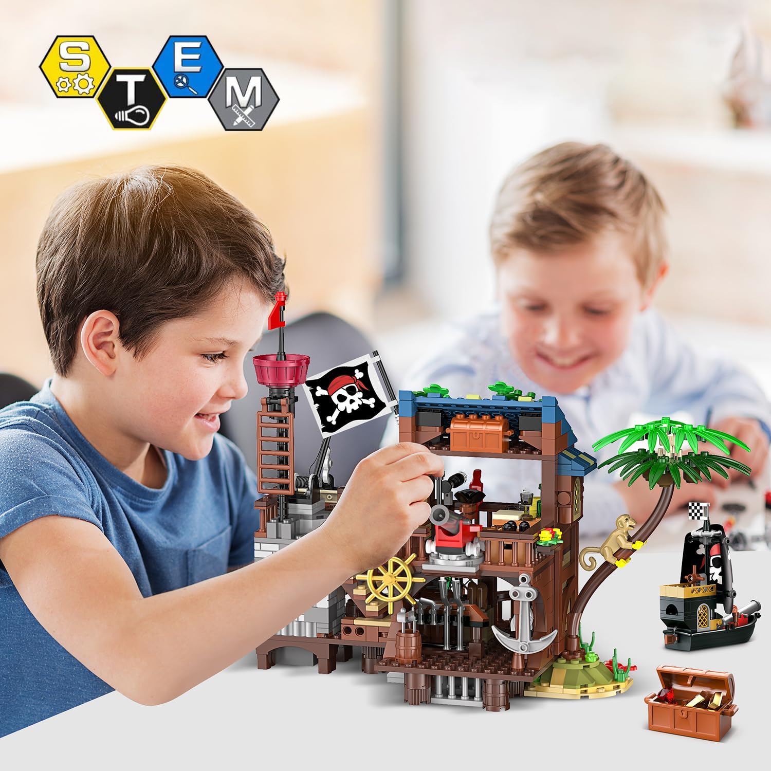 HOGOKIDS gift-set pirate ship kit appeals as a special occasion surprise.