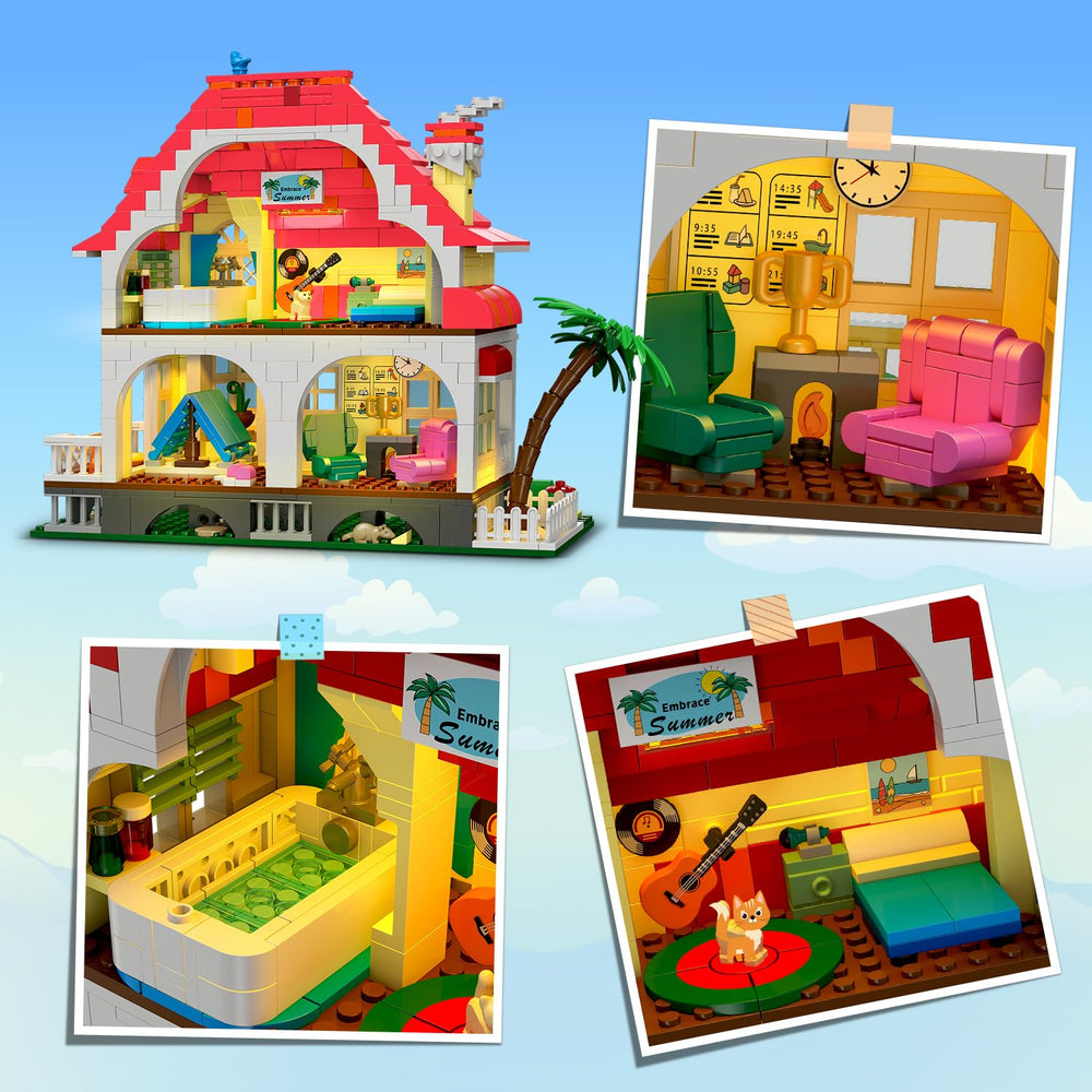 HOGOKIDS living room with guitar and microphone for performances