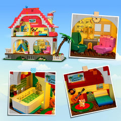 HOGOKIDS living room with guitar and microphone for performances