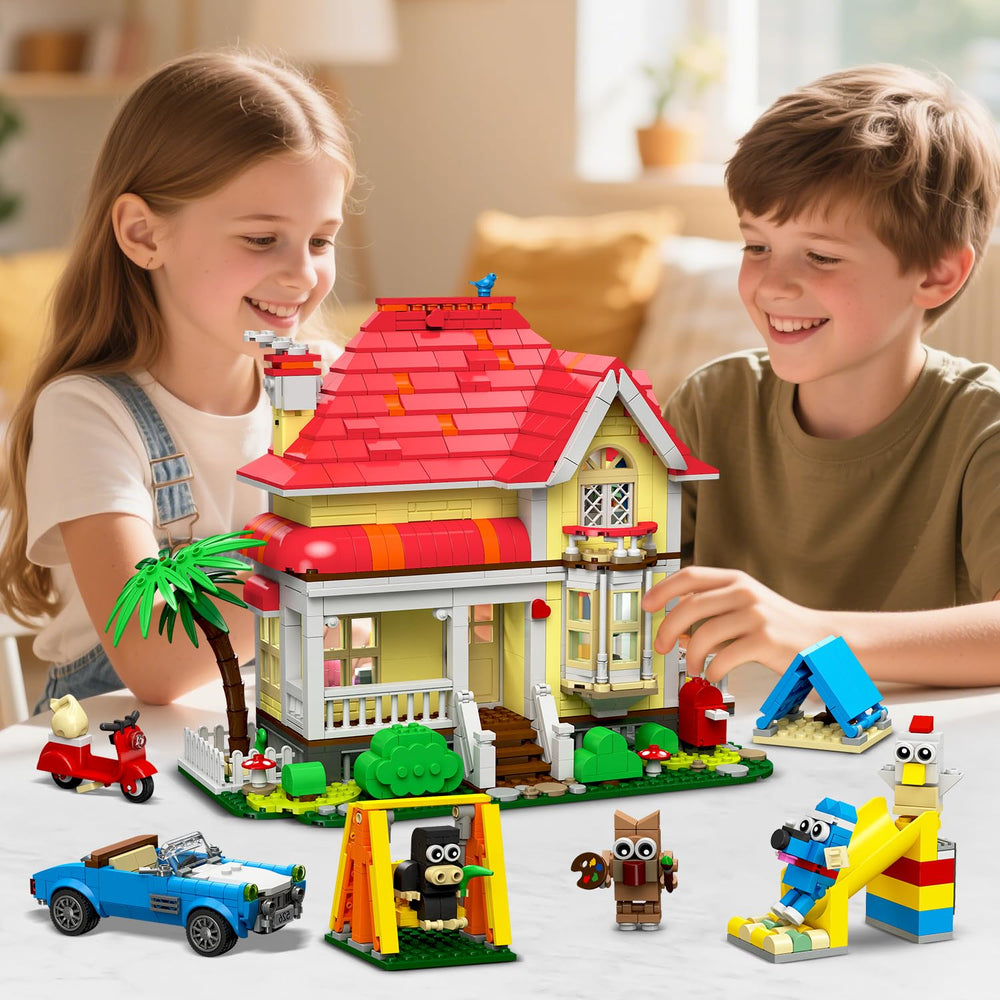 HOGOKIDS girls house exterior courtyard view for imaginative outdoor play