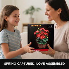 HOGOKIDS home office decor geranium display adds color and charm.