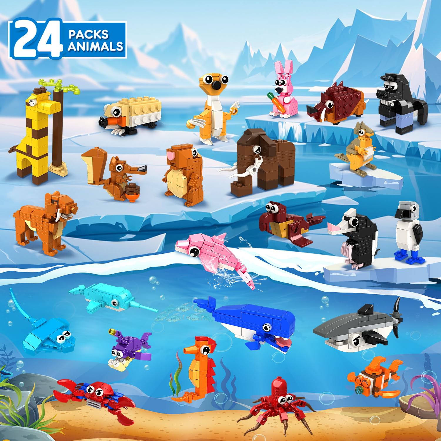 HOGOKIDS tiger figure mini block for classroom fun