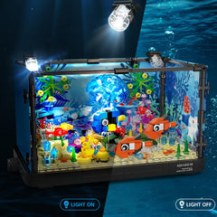 HOGOKIDS movable jellyfish and fish in a colorful reef scene, adding lifelike motion