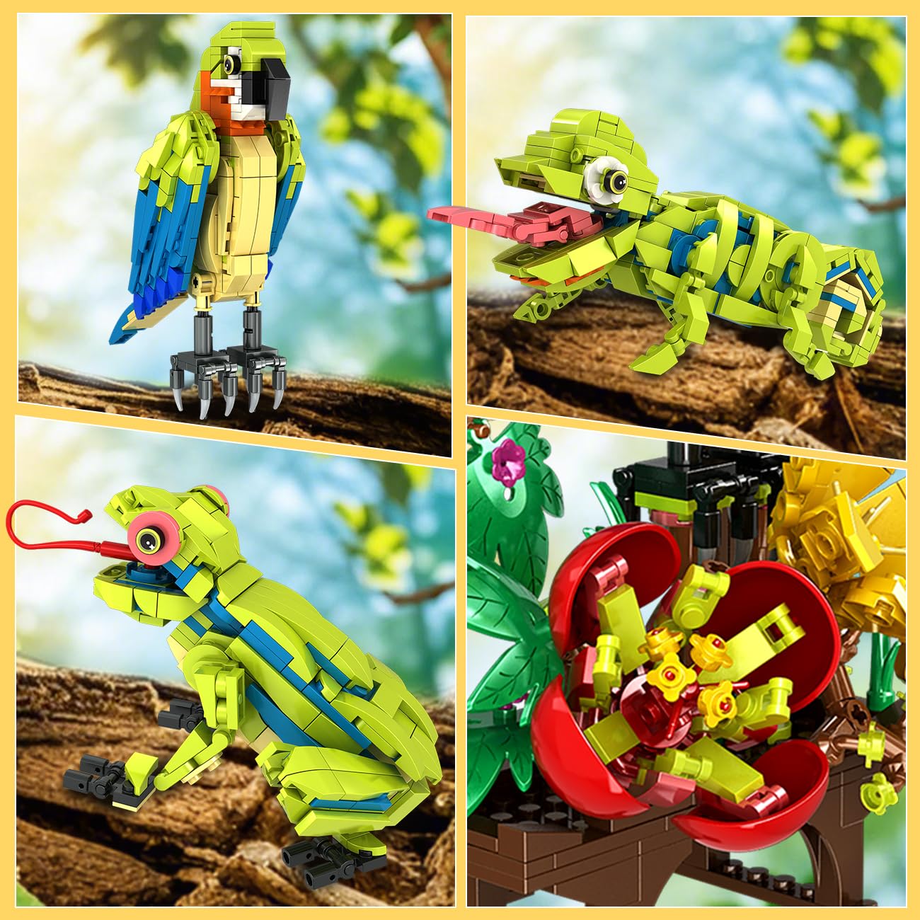 HOGOKIDS perched parrot figure: lifelike display for shelves or desks.