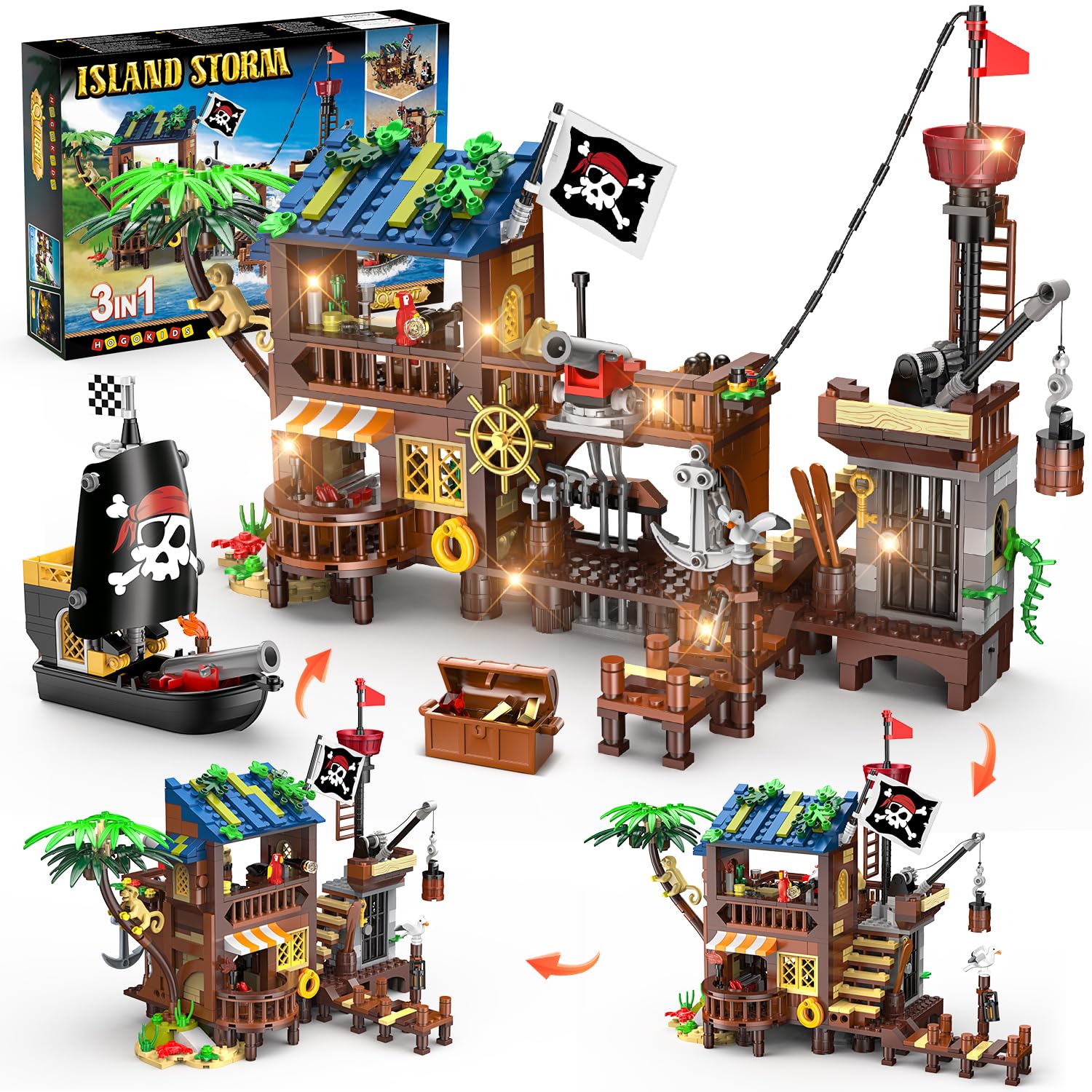 HOGOKIDS pirate ship house front with detailed design for imaginative play.