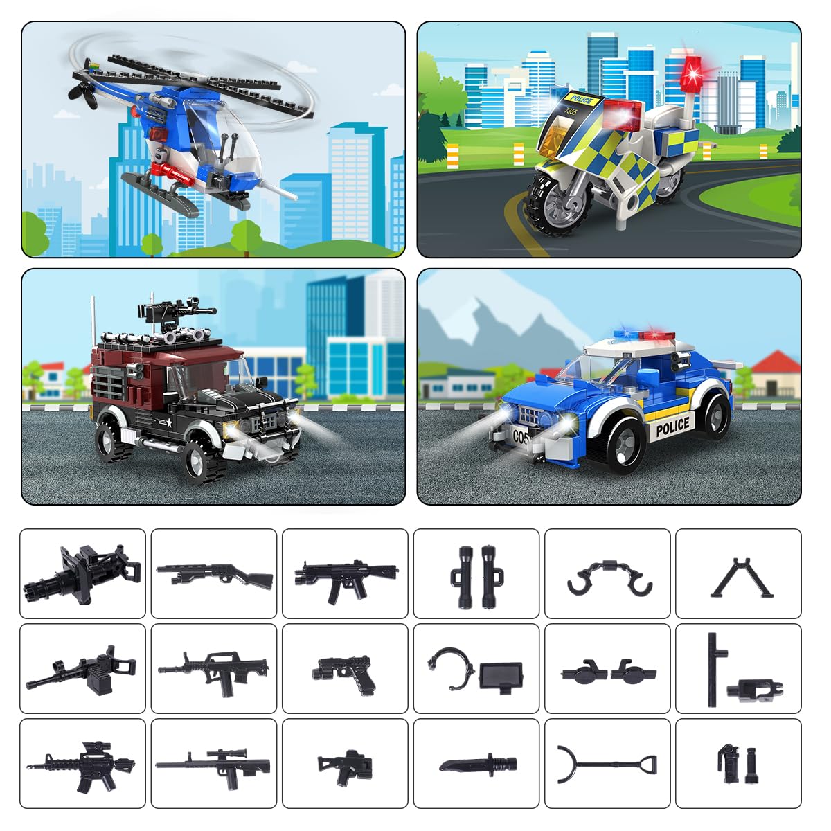 HOGOKIDS police-motorcycle adds fast chase scenarios for action play.