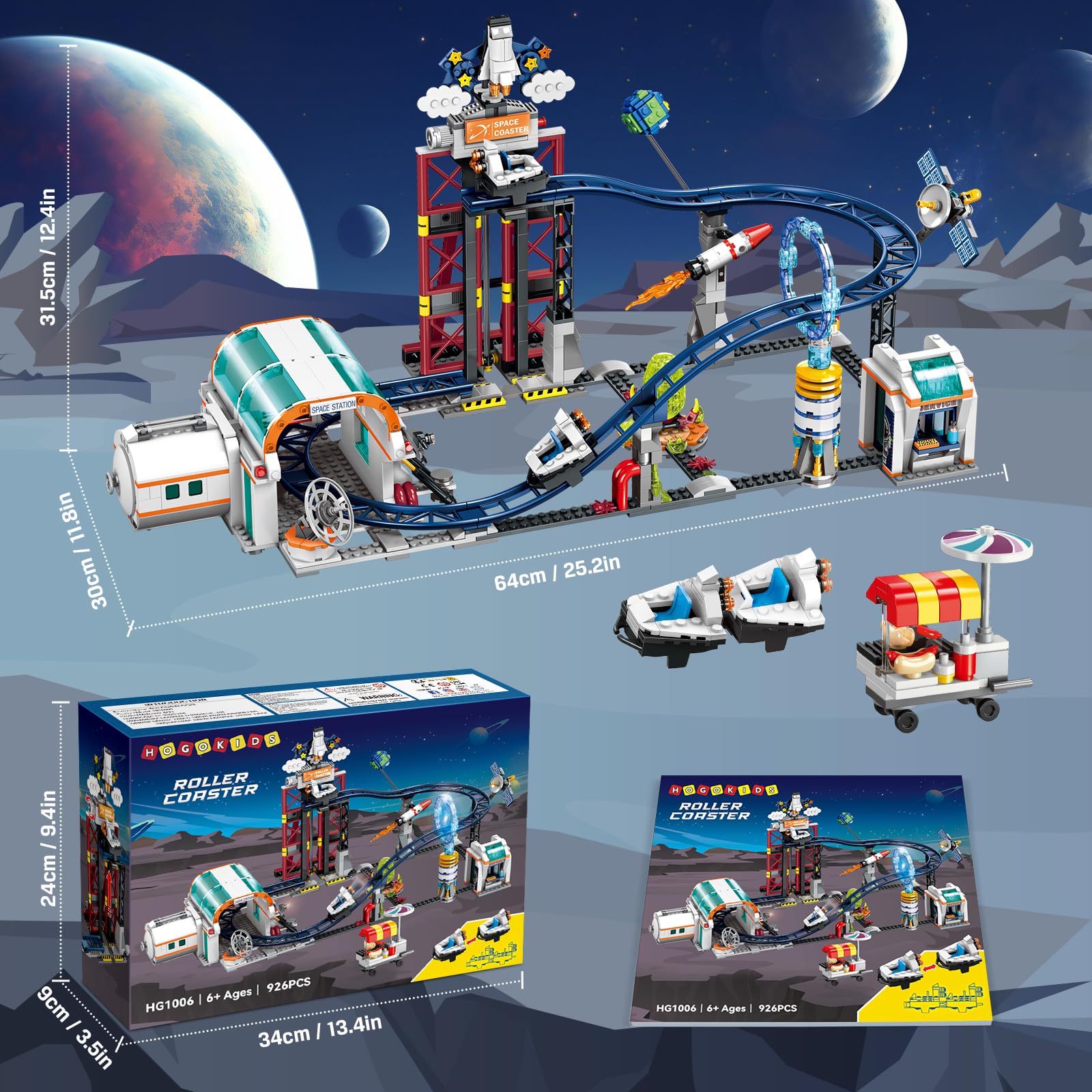 HOGOKIDS Space Roller Coaster camera captures action-friendly play sequences.