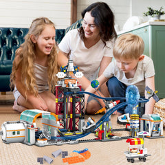 HOGOKIDS Space Roller Coaster satellites add orbiting detail for creative space adventures.