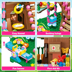 HOGOKIDS Dog kennel with puppy detail for pretend pet care