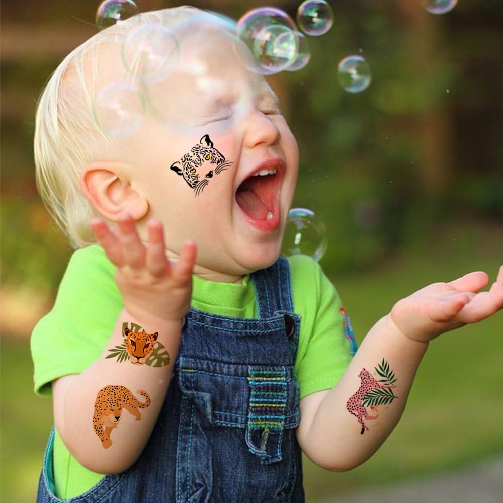 Hohamn Cheetah Tattoos easy adhesive application on skin