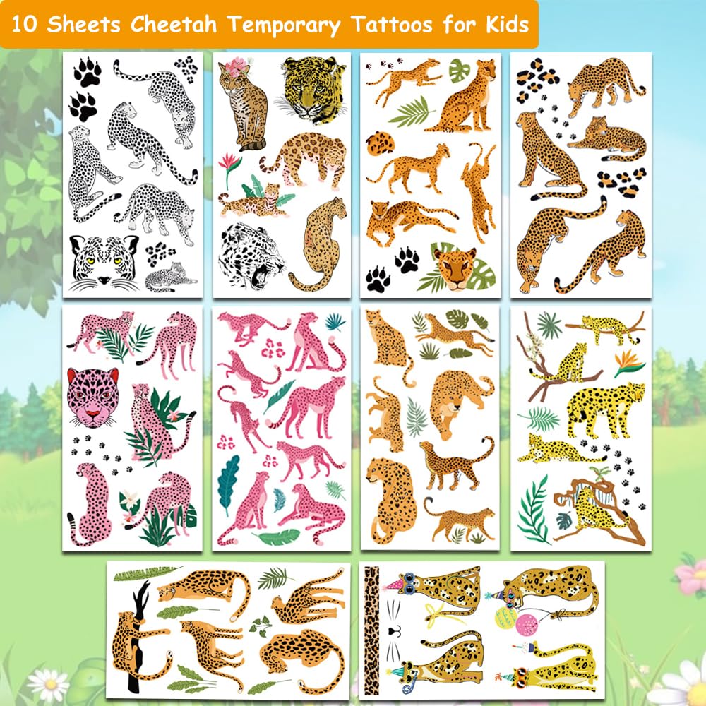 Hohamn Cheetah Tattoos for Kids party favors for celebrations