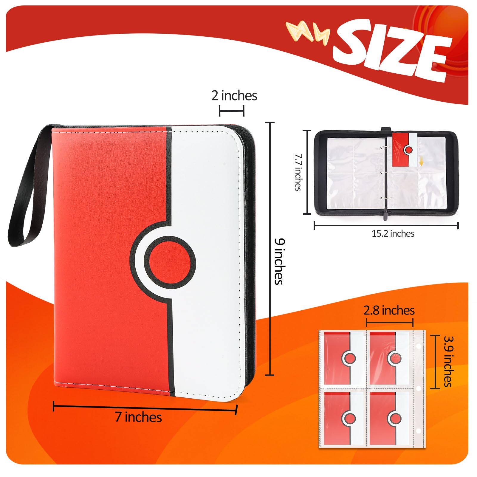 HOHOM binder with double-sided four-pocket pages maximizing card storage