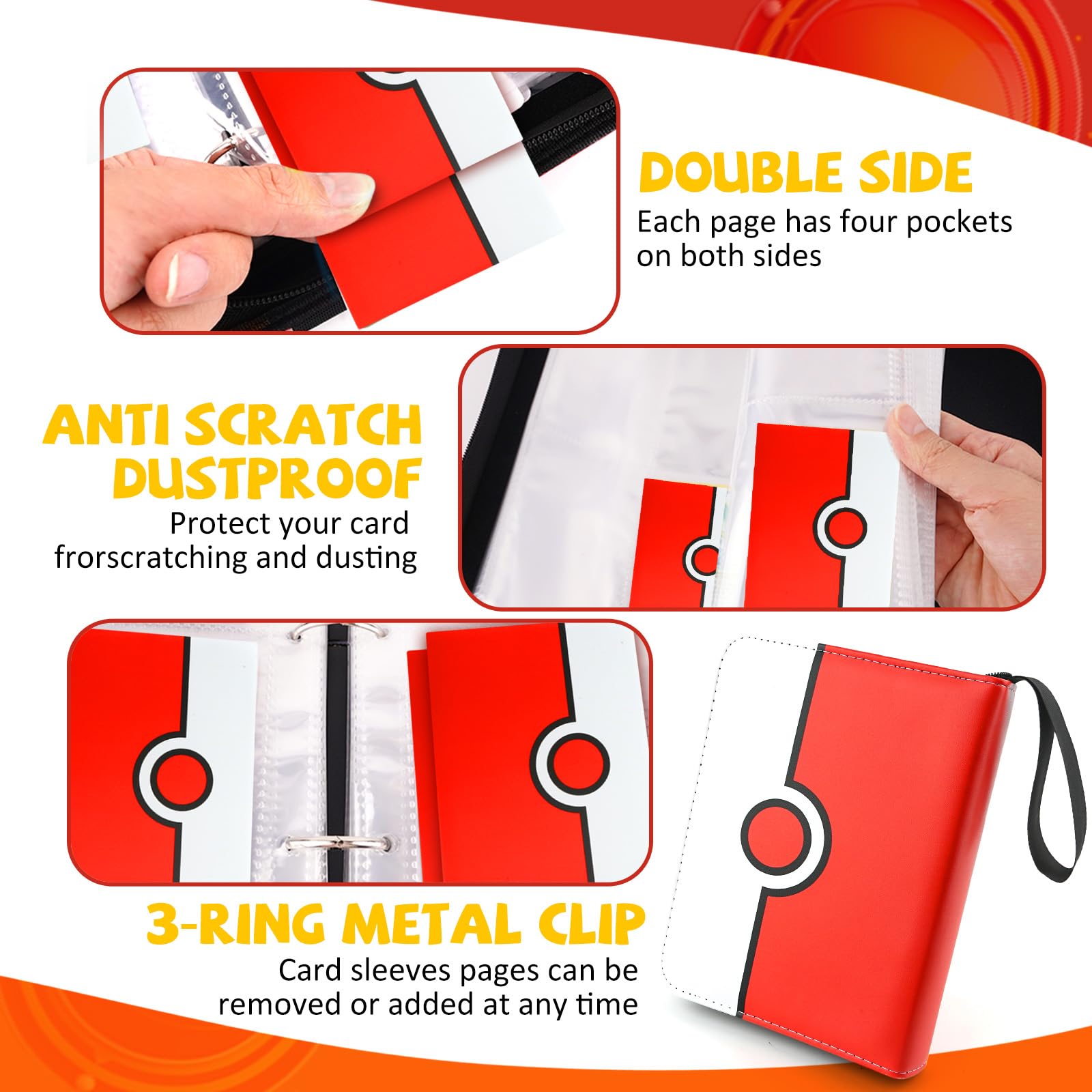 HOHOM binder pockets offer high visibility and card protection