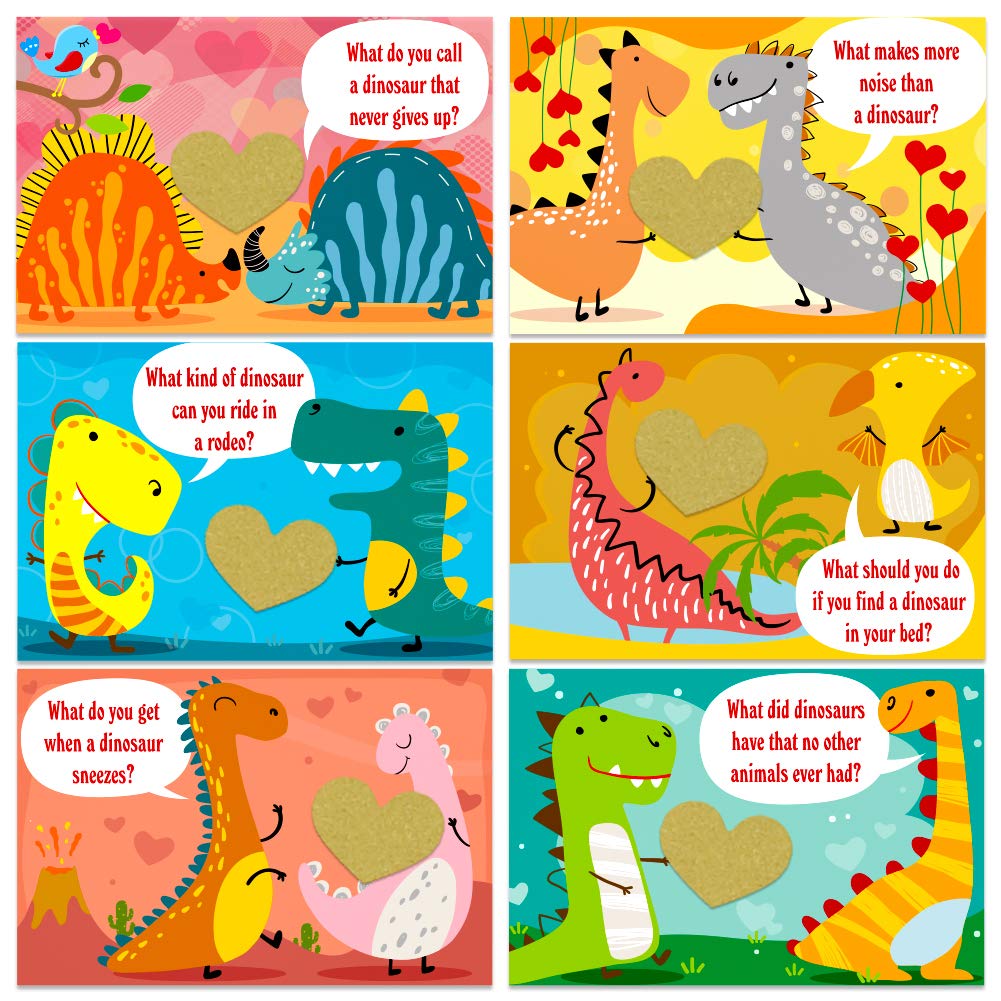 Hohomark valentines cards with dinosaur front design for kids