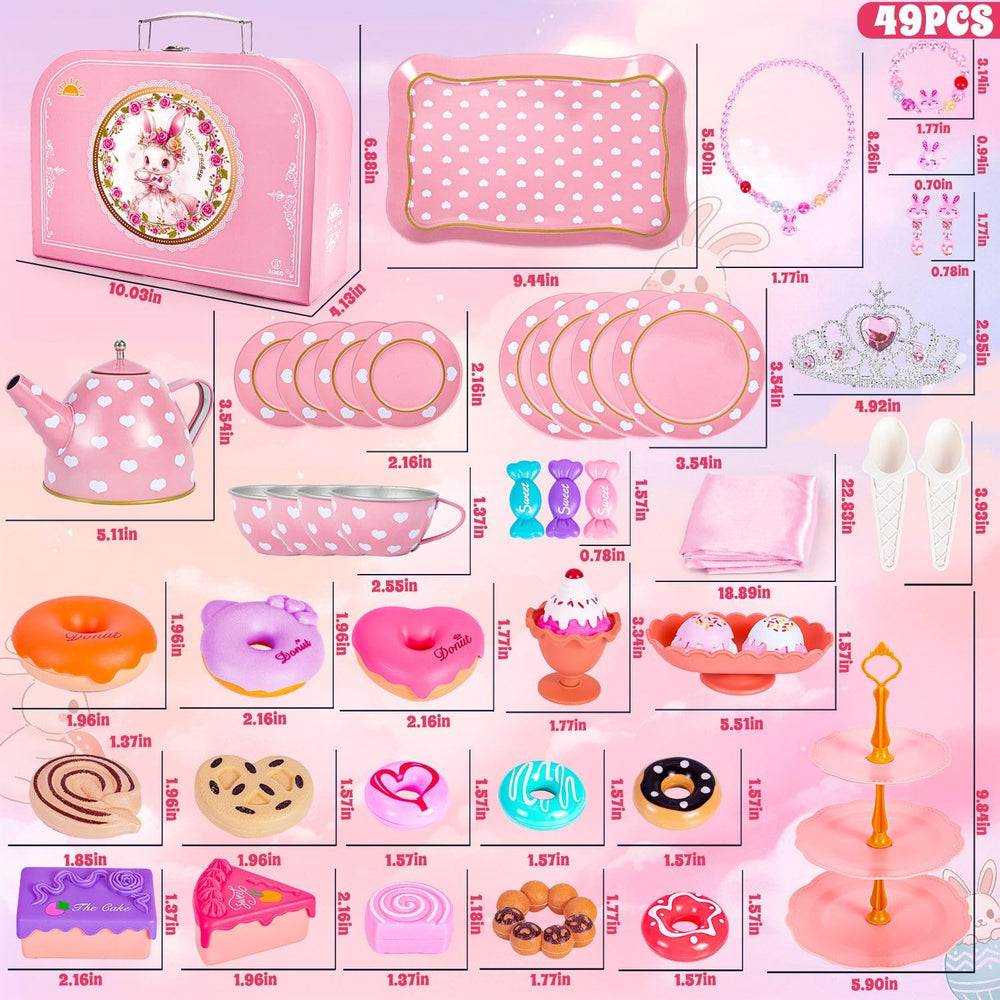 Hohosunlar tea party set serving tray for organized pretend service