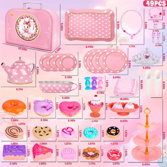 Hohosunlar tea party set serving tray for organized pretend service