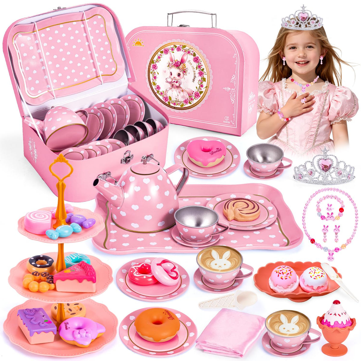 Hohosunlar tea party set teapot for safe, imaginative play
