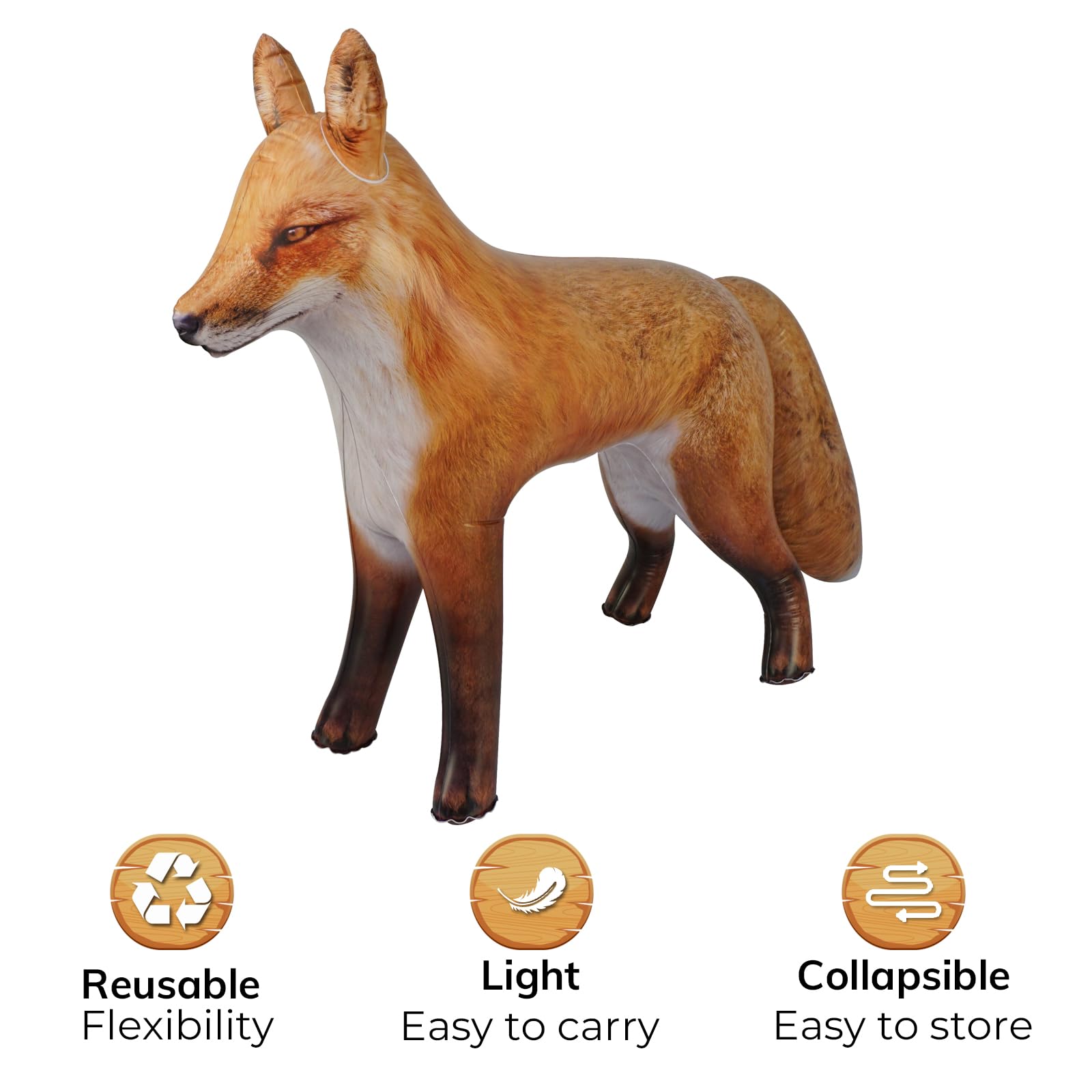 HOHQB Arctic Red Fox inflatable, 39-inch, durable for reusable seasonal celebrations.