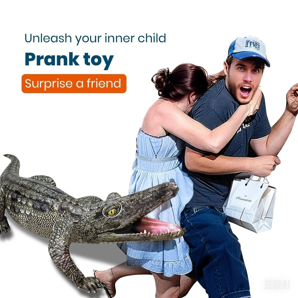 HOHQB realistic alligator inflatable adds whimsy to indoor garden setups.