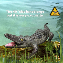 HOHQB inflatable alligator toy doubles as a playful pool float for guests.