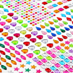 Hoiny 407pcs gem stickers pack enhances kids crafts and scrapbooks.