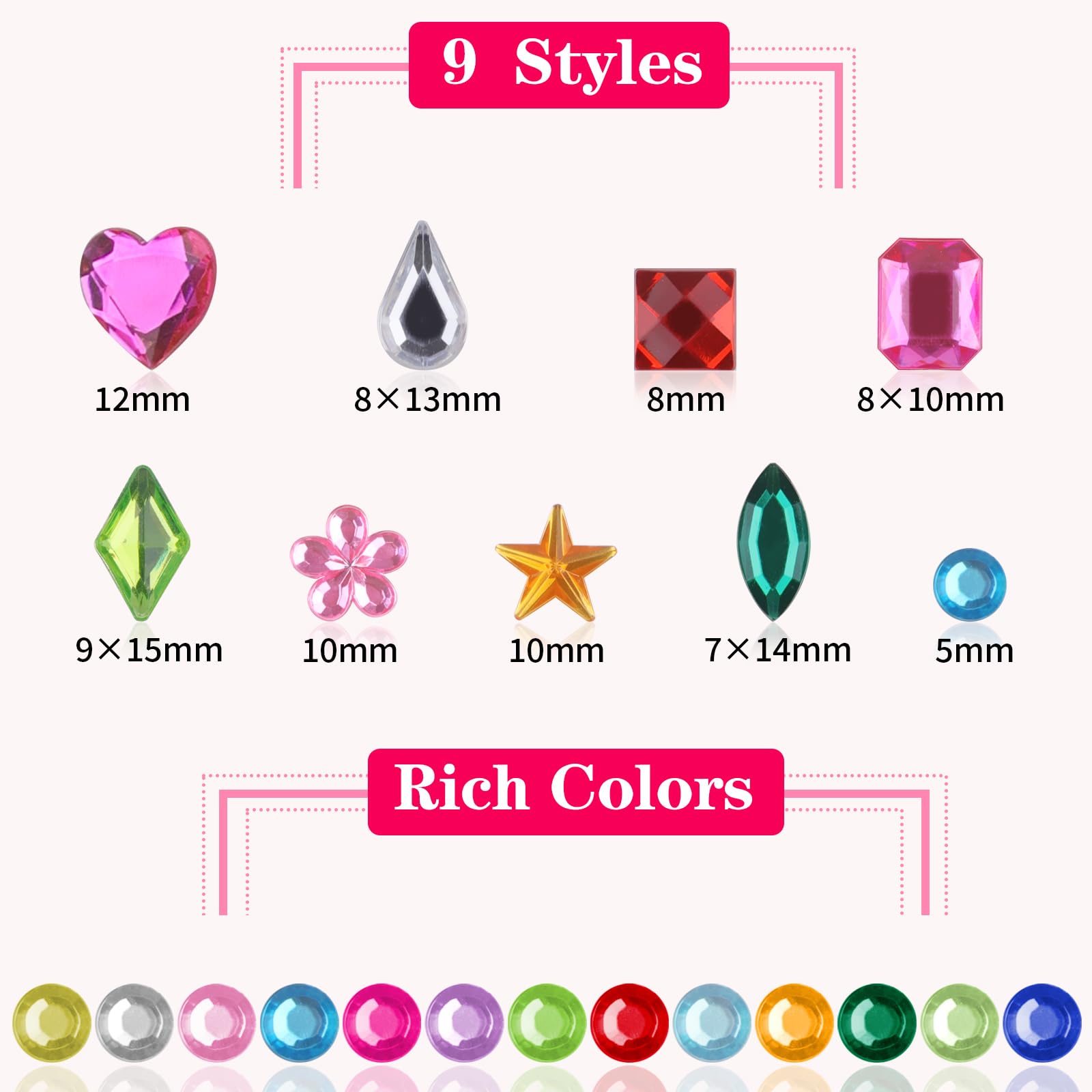 Hoiny self-adhesive rhinestones offer easy application for quick DIY decorating.
